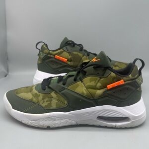 Jordan/Zion Camouflage Green Sneakers with White Soles (gently worn)